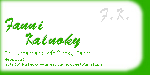 fanni kalnoky business card